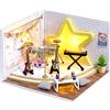 zuuton Casa delle Bambole in Legno Fai-da-Te con Mobili, Modellino Miniatura Artigianale, Decorazione per la Casa, Puzzle 3D, Regalo di Compleanno