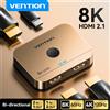 Vention Switcher HDMI 2.1 8K@60Hz 4K@120Hz per PC portatile Monitor PS5 Xbox TV Splitter HDMI bidirezionale 2 in 1 uscita 1 ingresso 2 uscite