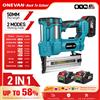 ONEVAN 2 in 1 chiodatrice elettrica senza spazzole/pistola cucitrice F15-50 K410-438 chiodo 2 modalità con 400 pezzi chiodo per Makita 18V batteria pin