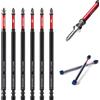 Geinxurn Set di punte per cacciavite a percussione con rivestimento diamantato Geinxurn, punte per inserti da 6'', set di punte PH2 magnetiche in acciaio S2 con confezione di tubi