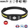 BORUiT GT30 650LM Sensore di movimento Lampada frontale a LED Tipo-C Ricaricabile 1000mAh Lampada da lavoro Faro da campeggio impermeabile Torcia frontale