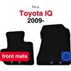 Wielganizator Tappetini anteriori in velluto per Toyota IQ hatchback (2009-) -Set di tappetini anteriori per auto neri (2 pezzi)