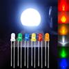HVIERO 100/200/500/1000 Pz 5mm Testa Rotonda con Bordo e Piedi Corti LED Ultra Luminoso Bianco Rosso Giallo Diodo Emettitore di Luce Kit Fai Da Te lampada