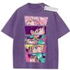 Bandai T-Shirt Sportiva a Maniche Corte, Maglietta Unisex in Puro Cotone Lavato, Stampa Retrò Anime Sailor Moon per Ragazze, Colore Viola