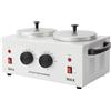 NONE Scaldacera a Doppia Vasca 200W, 400ml Ciascuna, Temperatura Regolabile 0-100°C ℃ Dispositivo per Epilazione per Uso Domestico e Salone di Bellezza