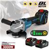 NONE Smerigliatrice Angolare Elettrica Brushless da 125mm, 3 Velocità, Senza Fili, per Metallo e Legno, Utensile Elettrico per Levigatura, Lucidatura e Taglio, Compatibile con Batteria Makita