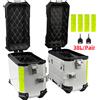 JVSYK Set di 2 Bauletti Laterali per Moto da 38L, in Alluminio con Chiusura Rapida, Impermeabili, Valigie Laterali in Metallo, Portaoggetti