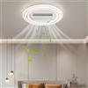 Jelena Ventilatore da Soffitto Moderno Senza Pale con Luce LED Dimmerabile a 6 Velocità, Lampada Ventilatore Invisibile per Soggiorno, Camera da Letto, Stanza dei Bambini, Lampadario, Arredamento Casa