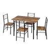WOLTU Set da Pranzo WOLTU: Tavolo con 4 Sedie per 4 Persone, Struttura in Metallo, Tavolo da Cucina Rettangolare, Tavolo da Ristorante, Sala da Pranzo, Casa