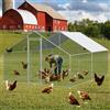 NONE Recinto metallico per galline 3x4x2 m, con telo impermeabile in PE e sistema di blocco di sicurezza, recinto da esterno per uso intensivo per galline, conigli e altri piccoli animali