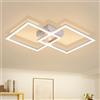 NONE Plafoniera LED Girevole Cliheet Silver a 2 Luci con Cornice Quadrata e Copertura in PC, 24W 3000K, Lampada Orientabile a Incasso per Soggiorno, Camera da Letto, Cucina, Corridoio