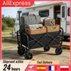 HGTUGO Carrello da Giardino Pieghevole con 4 Ruote e Manico Regolabile per Campeggio, Spiaggia, Giardino, Shopping, Capacità di Carico 75kg