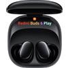 Xiaomi Redmi Buds 6 Play - Nero, batteria 36h, cuffie Bluetooth 5.4, riduzione del rumore AI, ricarica di tipo C, touch