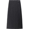 Willshela Gonna midi dritta con spacco sul retro a pois neri alla moda da donna, gonne vintage da donna chic con vita alta elastica