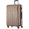 Suitline - Valigia Trolley rigido grande ABS TSA 4 ruote, 76 cm, 110 litres, Oro