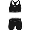 Nike Racerback Bikini 2Pz Nero Bande Logo Junior Bimba