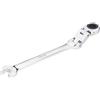 Vigor V6752-9 - Chiave combinata a cricchetto con doppio snodo, meccanismo a cricchetto dentato sul lato anello, colore: Argento