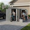dowowdo Capanno per attrezzi in metallo, 6 x 8 piedi (1,8 x 2,4 m), con doppie ante e kit da pavimento, resistente alle intemperie, come garage per biciclette e casetta per tosaerba, moto, attrezzi da