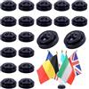 PH PandaHall 10 mini portabandiera a 6 fori da tavolo, 6,3 cm, base per bandiere in miniatura, colore nero, supporto in plastica per feste, ufficio, tavolo, centrotavola, azienda, squadra sportiva