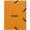 RHODIA 12168C - Cartelletta con elastici - Pochette di cartone a 3 lembi Orange -12 x 16 cm - A6 - carta trattata resistente - Oroganizzazione dell'ufficio e Archiviazione di documenti