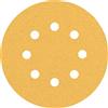Bosch Accessories Bosch 5x Carta abrasiva EXPERT C470 con 8 fori per levigatrici rotoorbitali | per Vernice su legno, Legno duro, Grano 100, Professional Accessorio levigatrice rotoorbitale, Levigatrice orbitale