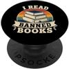 Banned Books Reader Gifts I Read Banned Books Reader Bibliotecario Amante dei libri Retro PopSockets PopGrip Adesivo