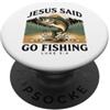 Jesus Said Go Fishing Christian Bass Ang Gesù ha detto di andare a pescare Luca 5:4 Christian Bass Fishing PopSockets PopGrip Adesivo