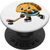 Taco Hockey Sports Food Cartoon Divertente design a forma di giocatore di hockey su ghiaccio Taco PopSockets PopGrip Adesivo