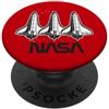 Nasa Maglietta a maniche lunghe Triple Rocket della NASA PopSockets PopGrip Adesivo