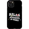 Personalized First Name outfit For Women Custodia per iPhone 11 Pro Retro Groovy Relax GIULIETTA Is Here Funny Mother's Day Nome