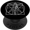 Saxophone Player Classical Jazz Art Vitruvian Man Saxophonist Da Vinci Jazz Music PopSockets PopGrip Adesivo