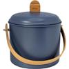 Pebbly - Secchio per compost da interno in acciaio con manico in bambù - Ø 19 x 21,5 cm - Include filtro antiodore al carbone, Secchio elegante, durevole, leggero e robusto, a prova di perdite