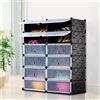 LANTUS Armadio a 12 Cubi, Armadietto Modulare in Plastica con Ante, Scarpiera, Mobiletto, per Abiti, Scarpe, Giocattoli, Libri, Facile da Assemblare, guardaroba, (6 piani e 12 porte)