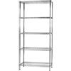 Archimede Sistema Componibile, Scaffale Cinque Ripiani, Grigio (Cromato), 91 x 46 x 200 cm
