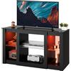 WLIVE Mobile TV LED 100 cm per TV fino a 43 Pollici, Nero | con spazio aperto e 22 colori LED, ideale come porta TV per soggiorno, camera da letto o zona relax 100x40x56 cm