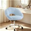 SUPPNEED Home-Office Chair, sedia girevole da ufficio, regolabile in altezza, a forma di fiore, Teddy Desk Chair, sedia da trucco con ruote per camera da letto (azzurro, peluche di orsacchiotto)