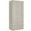 HM hemax HOME DESIGN HEMAX Armadio Guardaroba con 2 Ante e 2 Cassetti XL, Mobile - rovere | 2 Ante e 2 Cassetti XL, Mobile Capiente per Camera da Letto, Design Moderno, Struttura Robusta