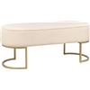 Beliani Panca imbottita beige chiaro con gambe in metallo dorato