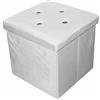 Russo Tessuti Puff Box Contenitore Pieghevole Poggiapiedi Velvet Velluto Arredo LIVIG Home -Crystal Bianco