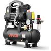 VEVOR Compressore d'Aria 6 L Senza Olio, 0,75 kW, Portata 71 L/min, Pressione Massima 8 Bar, Compatto e Portatile, Serbatoio Singolo, per Gonfiaggio Pneumatici, Verniciatura, Officina e Fai da Te