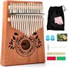 UNOKKI Kalimba Thumb Piano - Kalimba 17 strumenti musicali chiave con istruzioni Kalimba Song Book, accordatura martello e altro! Thumb Piano per bambini e adulti - (marrone chiaro)