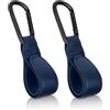 Esteopt Clip per passeggino, 2 clip per passeggino, gancio per passeggino, in pelle, gancio per passeggino, clip per passeggino, gancio per passeggino, zaino (blu)