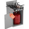 Avilia - Piano Cottura 4 Fuochi Gas da Appoggio con Vano Portabombola Integrato, Cucina a Libera Installazione per Interni ed Esterni, Struttura Robusta Compatta e Facile da Usare Bianco (Grigio)