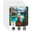 LONGERSIZHAN 60 Fogli Carta Fotografica Lucida A4, 200 g/m² Carta per Fotografie | Carta Fotografica per Stampanti, 21 x 29,7 cm Carta Spessa per Stampare Foto, Immagini e Volantini
