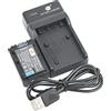 DSTE NP-FV50 - Batteria agli ioni di litio e caricatore micro USB, compatibile con Sony HDR-CX220, HDR-CX230, HDR-CX290, HDR-CX330, HDR-CX380, HDR-CX430V, HDR-CX900