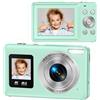 PANFHGFG Videocamera portatile 4K 30FPS, Green WITHOUT MEMORY CARD | Fotocamera digitale leggera con registrazione video 4K e doppio schermo a colori per principianti Batteria