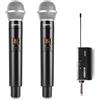 Vonyx WM552 Coppia Microfoni Wireless UHF Senza Fili Ricevitore Jack Karaoke