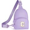 YOOLIFE Regalo di compleanno per ragazze adolescenti, borsa a tracolla con iniziale, borsa a tracolla per bambini e ragazze, regali per ragazze, figlia, sorella, nipote, Viola, C, C