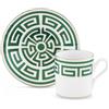GINORI 1735 TAZZA CAFFE CON PIATTINO, LABIRINTO VERDE SMERALDO