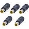 TOP-MAX 5 adattatori di alimentazione DC, 5,5 x 2,1 mm, femmina a 7,9 x 5,5 mm, gialle punte, maschio, barile, jack per laptop PC portatile